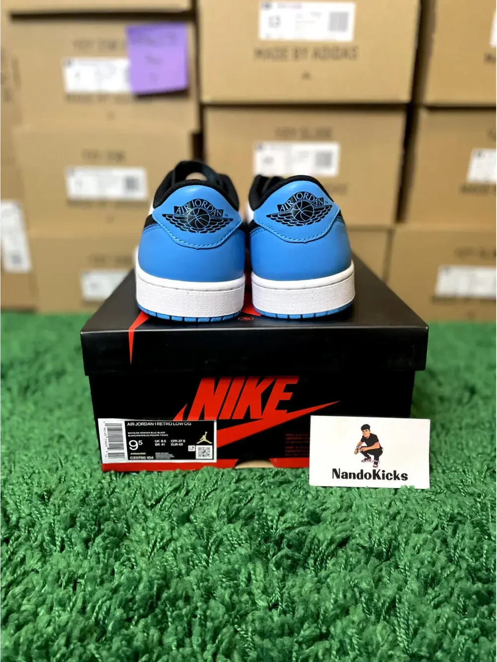 Nike Jordan 1 Retro Low Black Dark Powder Blue' Size 6.5Y
